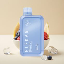 Elf Bar Raya D1 13000 Puffs Disposable Vape Myrtille Glacé – 18ml, 650mAh, 50mg