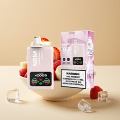 Razz Bar 40000 Puffs Jetable Vape - Fraise Banane & Red Bull Glacé - Écran d'Alimentation, 1.0Ω×2, 650mAh