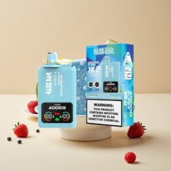 Razz Bar 40000 Puffs Jetable Vape - Écran d'Alimentation, 1.0Ω×2 Mesh Coil, Batterie 650 Mah, Port Type-C - Bleu Framboise Glace-Fraise Pastèque Bubble Gum