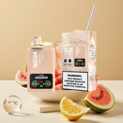 Razz Bar 40000 Puffs Jetable Vape - Écran d'Alimentation, Puffs Jusqu'à 40000, Double Bobine Mesh 1.0Ω, Batterie 650 Mah Port Type-C - Glace Pastèque & Glace Cola