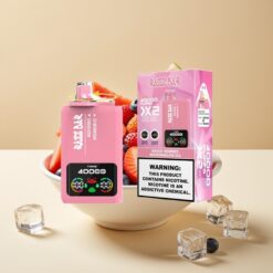 Razz Bar 40000 Puffs Jetable Vape - Écran d'affichage, 1.0Ω×2 Mesh Coil, Batterie 650 mAh, Port Type-C - Baies Mixtes & Pastèque Glacée