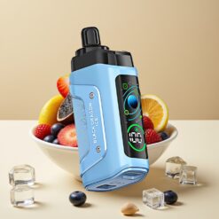 Razz Bar 45000 Puffs Jetable Vape Dragon Noir Glacé - 45000 Puffs, Bobine Mesh 1.0 Ohm, Airflow Réglable