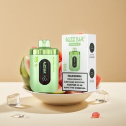 Razz Bar 50K Puffs Jetable Vape Glace Pastèque - 50000 Puffs, 1.0 Ohm Mesh, Rechargeable Type-C