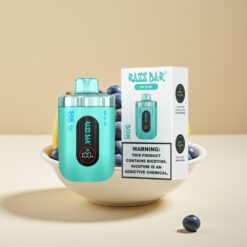Razz Bar 50K Puffs Jetable Vape Monsieur Bleu - 50000 Puffs, 1.0 Ohm Mesh, Rechargeable Type-C