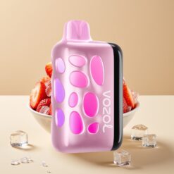 VOZOL RAVE 40000 Jetable Vape Fraise Glacée - Design Lumineux 270°, Mode Fête Synchronisé, Batterie 1000mAh