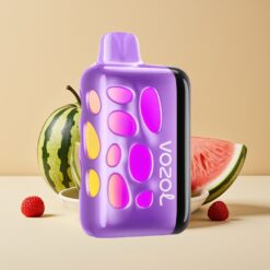 VOZOL RAVE 40000 Jetable Vape Pastèque Framboise Acidulée - 1000mAh, 20/50mg/ml, Charge Rapide 80% en 20 Min