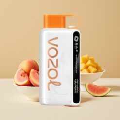 VOZOL STAR 9000/12000 Vape Jetable Pêche Mangue Pastèque – Charge Rapide 30%, 650mAh, Recyclé, 9000/12000 Puffs